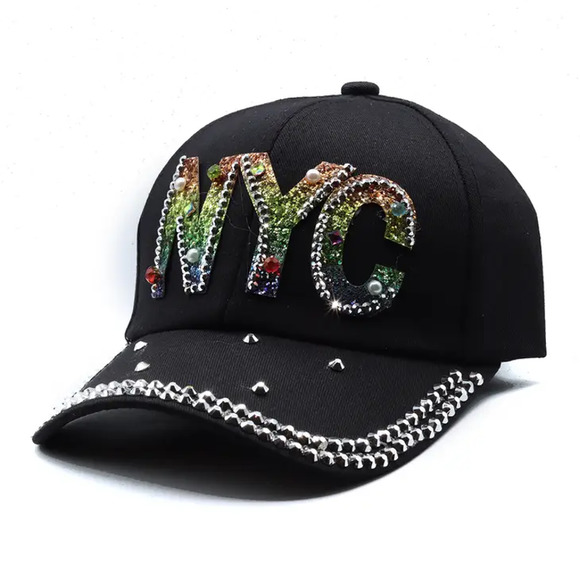 Selini Accessories - Multicolor Cotton Bling NYC Hat Cap